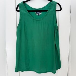 Faconnable 100% Silk Green Tank Top Blouse EU 46 US 14 Luxe Quietly Luxury